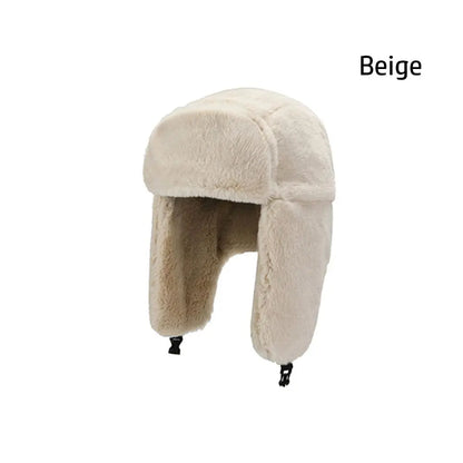 Women Men Thick Plush Windproof Winter Hat Russian Ushanka Snow Caps Bomber Hat