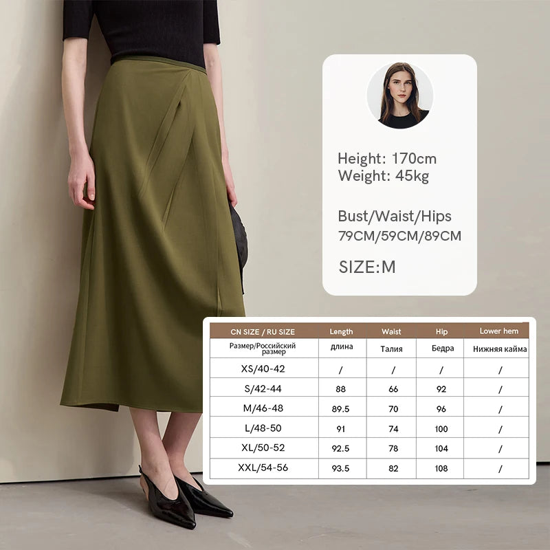 Women's Skirt 2026 Summer New Solid Color Wrinkle-Resistant Elegant Office Versatile Long Pleated Skirt For Women 12622145