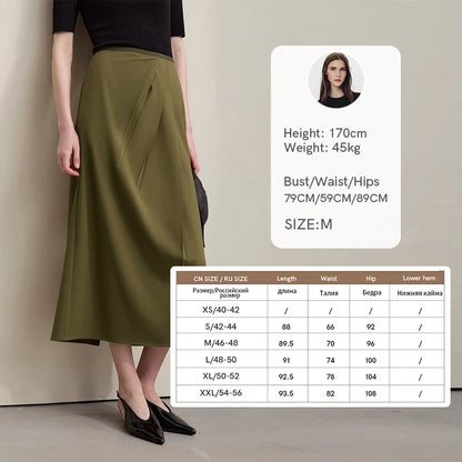 Women's Skirt 2026 Summer New Solid Color Wrinkle-Resistant Elegant Office Versatile Long Pleated Skirt For Women 12622145