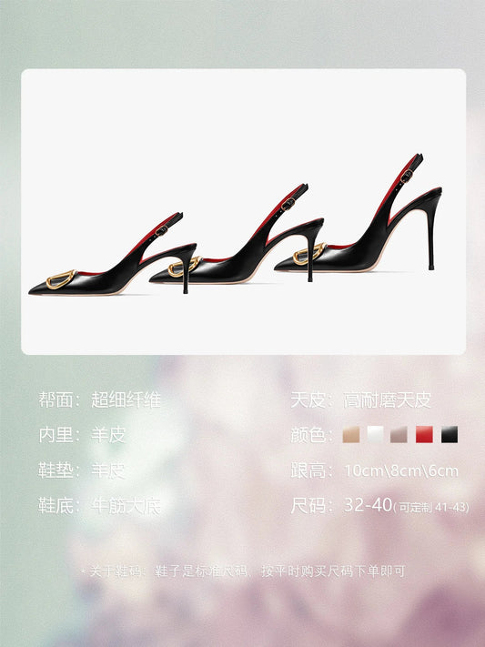Fahion Slingback Black Comfortable Women Summer Shoes Very High Heel Sandals 2025 Trend for Wedding Party Dress