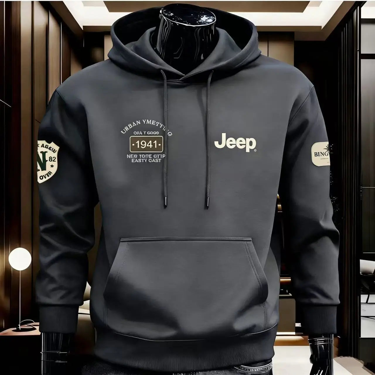 2026 Jeep New Products High-quality Pure Cotton Hooded Sweatshirt for Spring and Autumn, Casual and Fashionable Sports Top