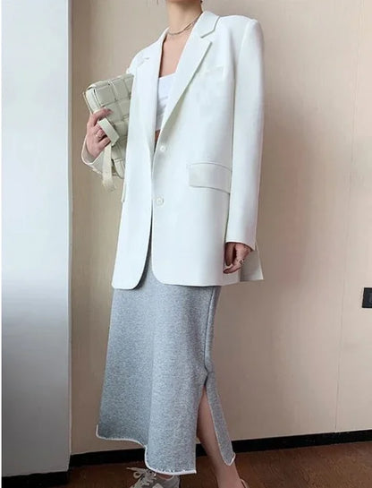 White Suit Jacket Female  2026 New Korean Version Loose Online Celebrity Casual Professional Fashion Small Suit Jacket