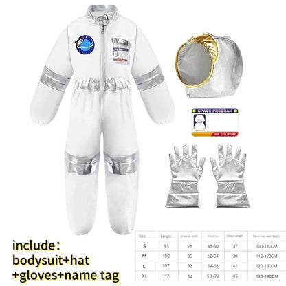 New Astronaut Boys Girls Cosplay Costume for Kids Spaceman Child Halloween Dress Up Children Rocket Jumpsuit Outfit Bodysuits