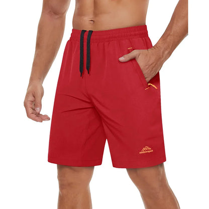 Quick Dry Athletic Running Shorts with Zipper Pockets Men's Summer Shorts for Gym Training Workout Hiking Casual Shorts