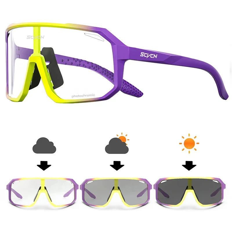 Photochromic Sports Sunglasses Cycling Glasses for Men Mountain MTB Bike Road Bicycle Cycle Goggles UV400 Women Driving