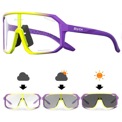 Photochromic Sports Sunglasses Cycling Glasses for Men Mountain MTB Bike Road Bicycle Cycle Goggles UV400 Women Driving