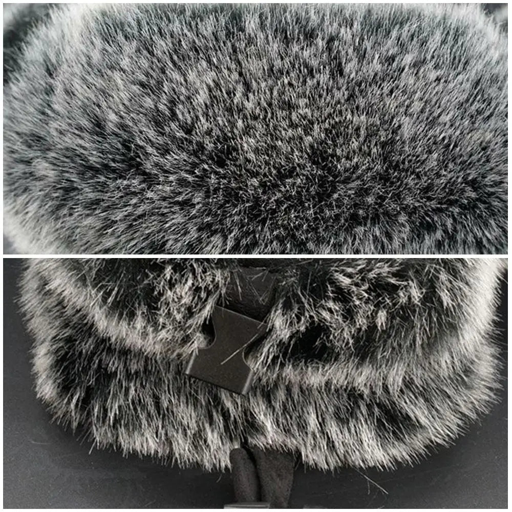 Suede Leather Russian Cossack Ski Cap Earflap Bonnet Faux Fur Earflap Bomber Hats Trapper Hat
