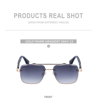 2025 Square Sunglass Men Luxury Sunscreen Rimless Sunglasses Women Vintage Fashion Glasses Gafas De Sol Hombre Lunette De Soleil
