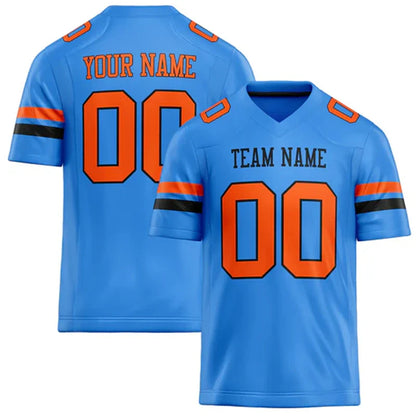 Customized Team Name Number Name Rugby T-shirts Personalized DIY Electric Blue Mens Sports T Shirt Loose Quick Dry Team Uniforms