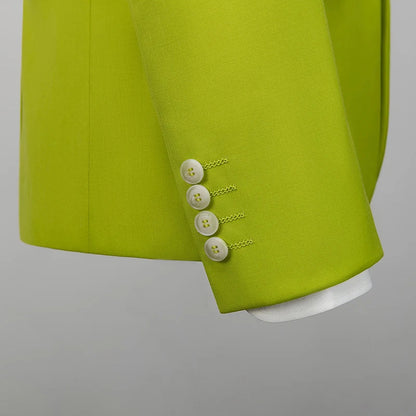 2026 New Men's Suit 3-Piece, Wedding Party Dress Jacket Vest Trousers, Fashion Slim Fit Blazer Waistcoat Pants Red Blue Green