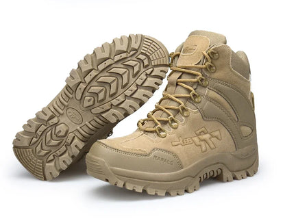 New Men Tactical Boots Army Breathable Desert High Quality Unisex Waterproof Male Hunting Boots Ankle Work Climbing Hiking Shoes