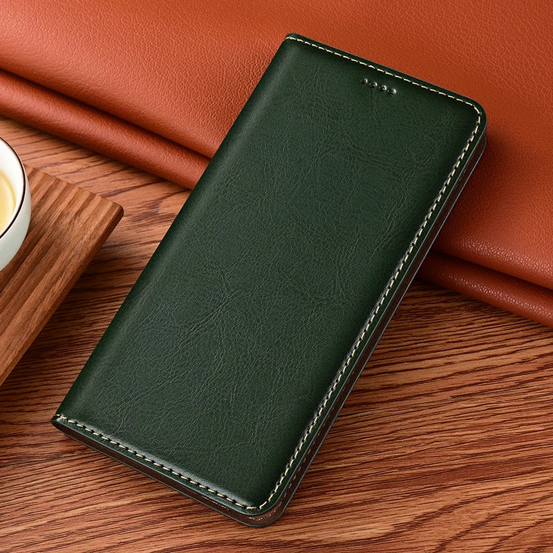 Crazy Horse Genuine Leather Flip Case For Apple iPhone 12 13 14 15 16 16e 17 Pro Max Plus Mini Air Phone Cover Card Cases