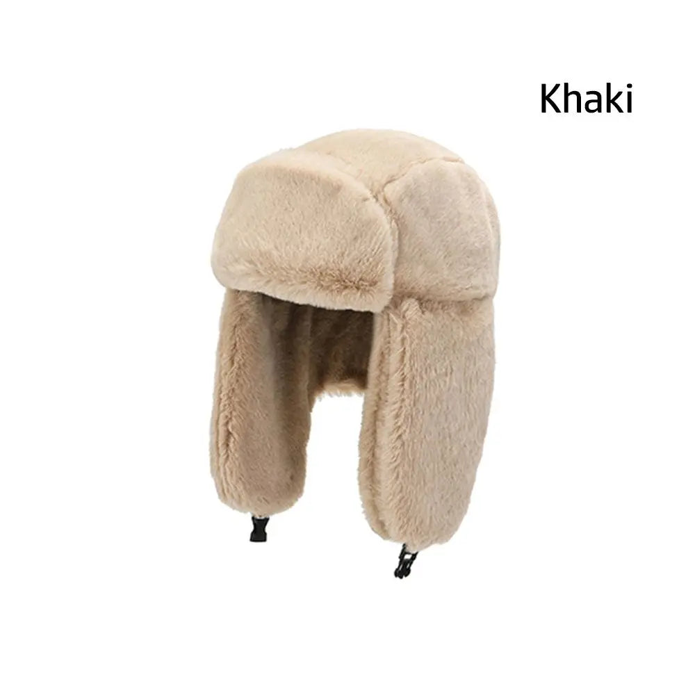 Women Men Thick Plush Windproof Winter Hat Russian Ushanka Snow Caps Bomber Hat