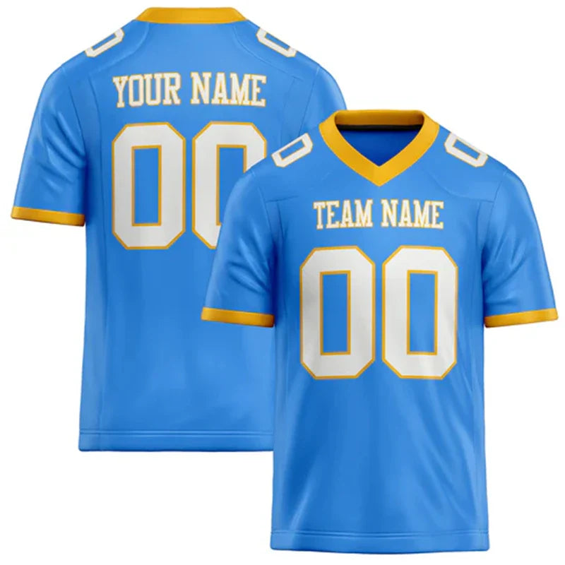 Customized Team Name Number Name Rugby T-shirts Personalized DIY Electric Blue Mens Sports T Shirt Loose Quick Dry Team Uniforms