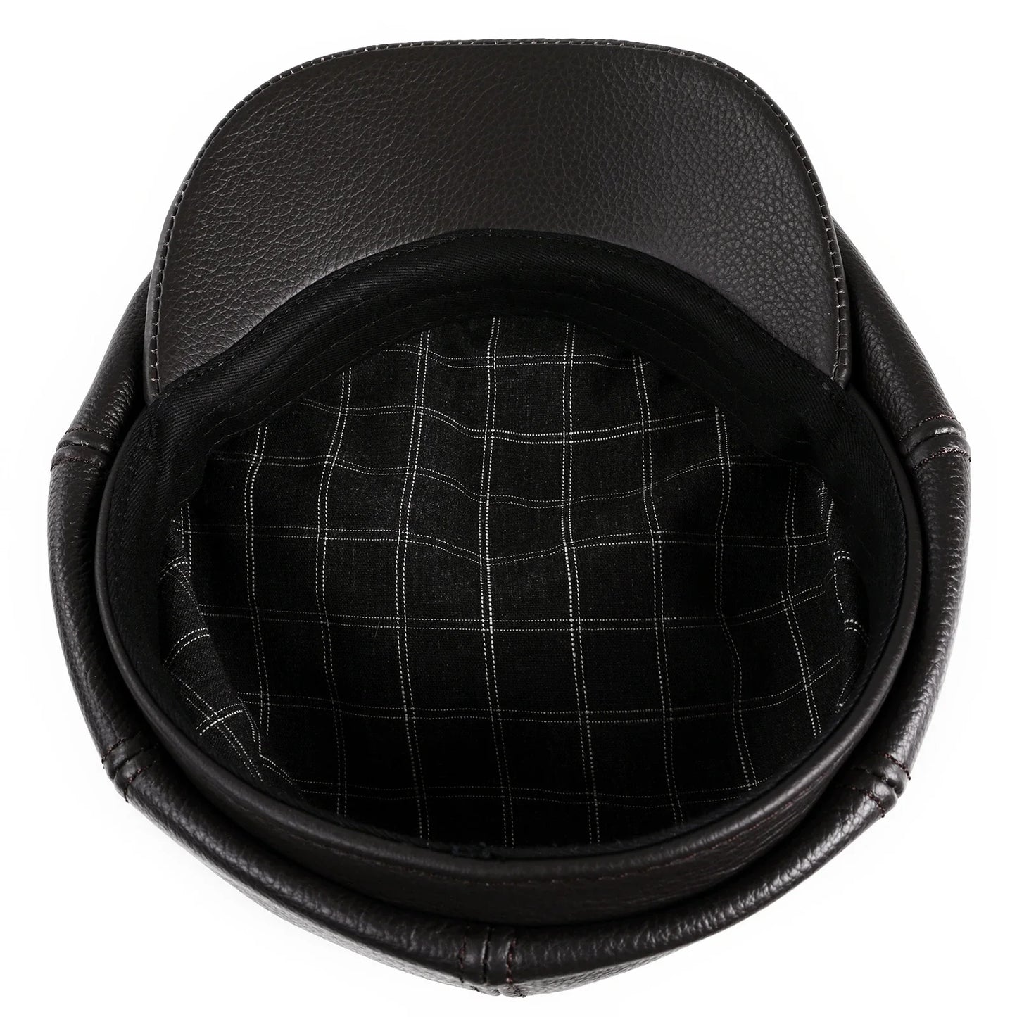 Men's Newsboy Flat Cap 100% Genuine Cowhide Leather Gatsby Ivy Golf Cabbie Driving Hat 8 Panels Classic Design