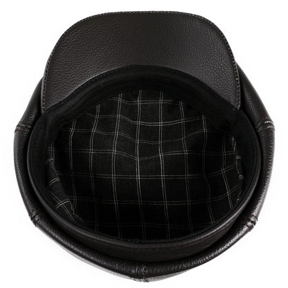 Men's Newsboy Flat Cap 100% Genuine Cowhide Leather Gatsby Ivy Golf Cabbie Driving Hat 8 Panels Classic Design