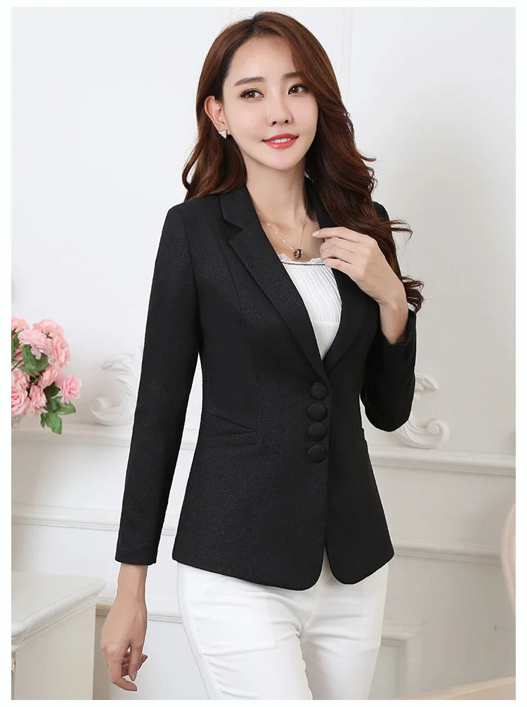 Fashion Women Blazers Jackets Work Office Lady Suit 2025 Slim Single Breasted Business Female Blazer Coats Formal Veste Femme