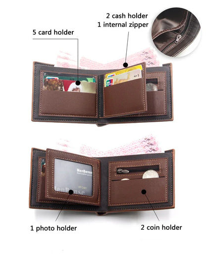 Portefeuilles Homme Mini Porte-monnaie Classique Slim Porte-photo Petit Portefeuille Homme Qualité Porte-cartes Cuir Givré Homme Sacs