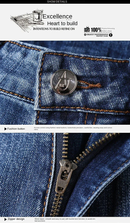European Luxury Brand High-end Trendy Jeans Men's Slim Fit Fashion Versatile Casual Long Pants  Men Denim Y2k Clothes Men