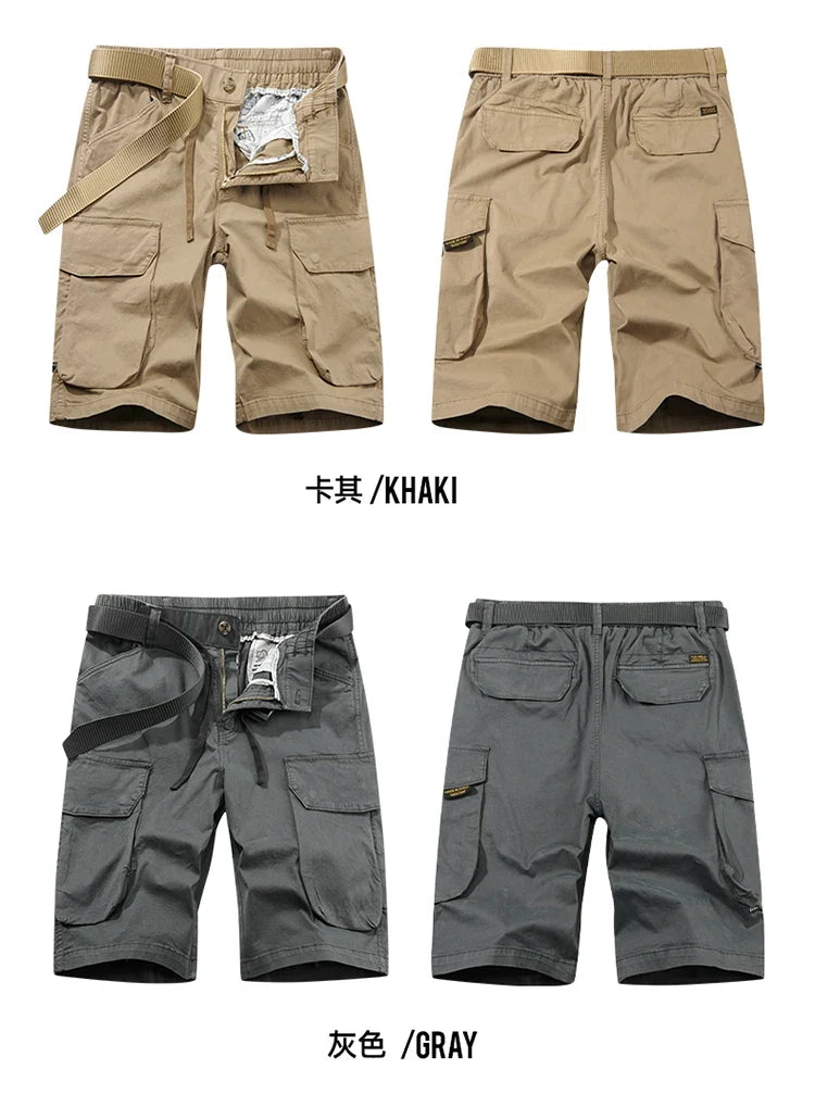 Men Spring Casual Tactical Cargo Shorts Men Multi Pocket Outdoor Shorts Men Breathable Sports Workout Daily Wear Male Shorts