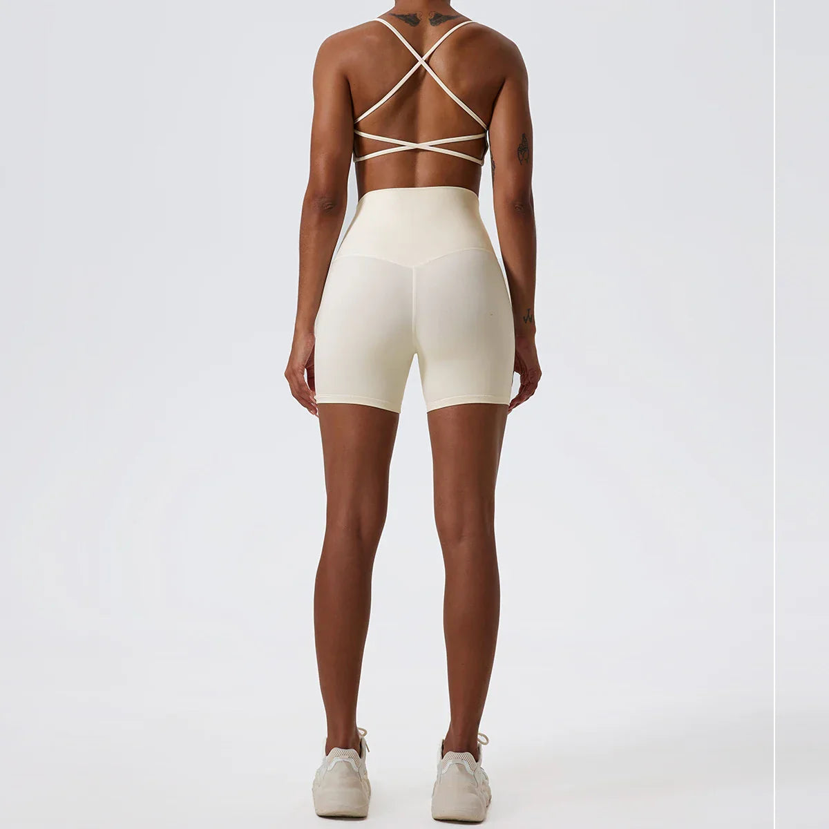 Two Pieces Yoga Set Women Gym Shorts Sports Suit Female Soften Skin-Friendly Activewear Beauty Back Women Sportswear
