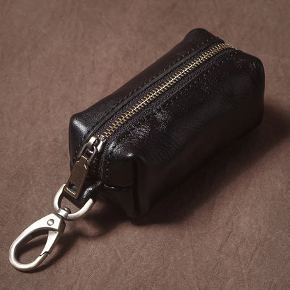 Luxury High Quality Genuine Leather Car Key Vintage Men and Women Waist Hanging Cowhide Key Case Housekeeper Home Organizer