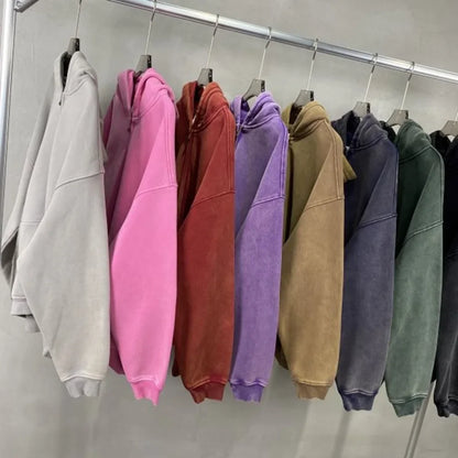 High Quality Luxury Apparel Street Wear Wholesale Euro US Size Spring Autum Full Up Zipper Washed Batik Dye Hoodie