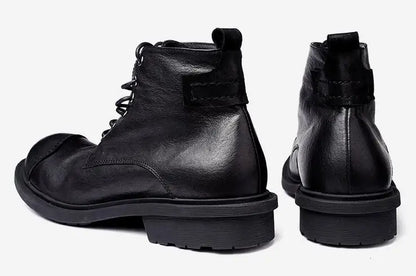 Spring Autumn New British Style Retro Genuine Cow Leather Men Ankle Short Motorcycle Boots Winter Plush Vintage Luxury Shoes 304