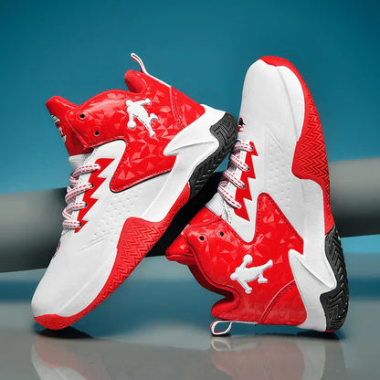 Children Basketball Shoes for Boys Girls Kids Teenagers Breathable Non-slip Lace Up Indoor Outdoor Training Sneakers Tennis Shoe