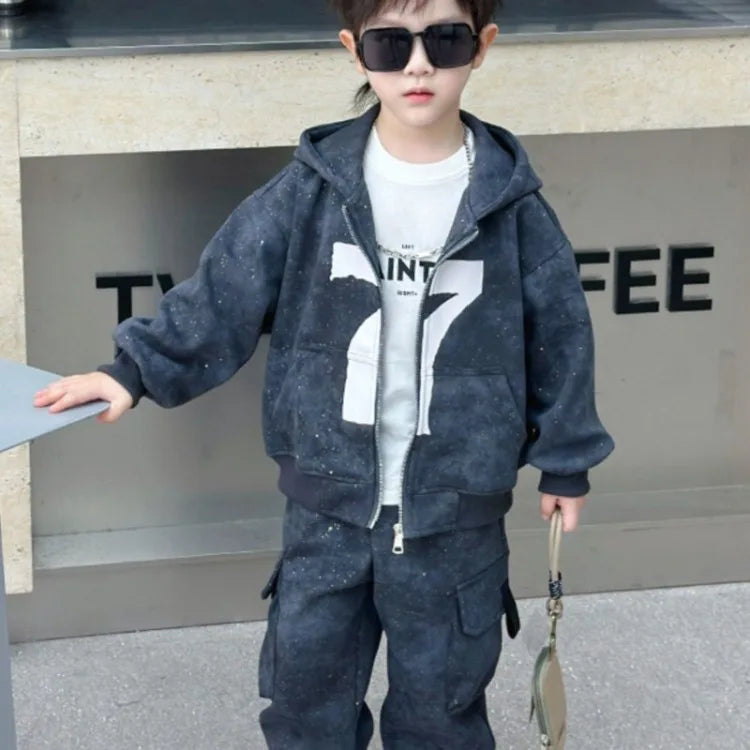 Hoodies Set Coat Children Autumn Winter Clothes Children's Clothing Boys Year Old Boy Kids Top Bottom Junior Boys' Costume 8 10