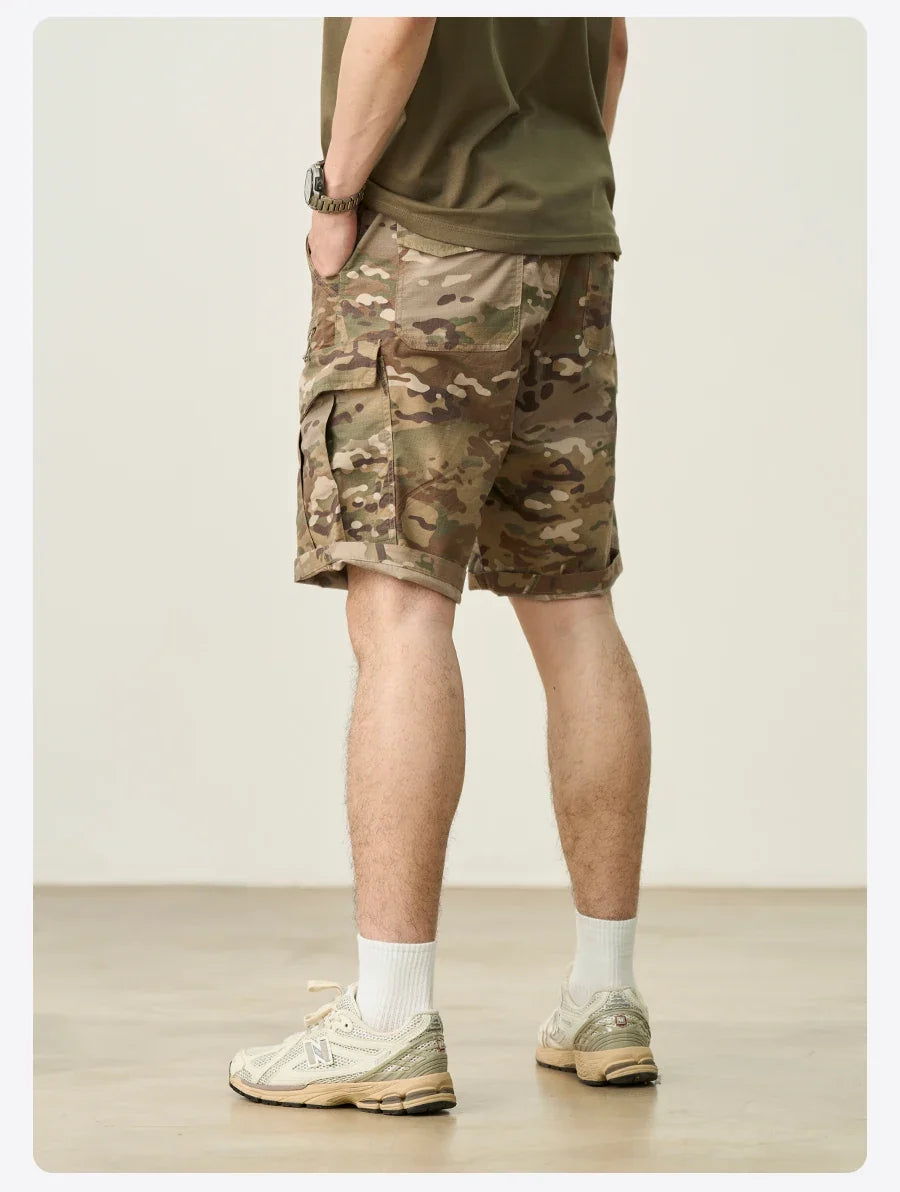 2025 Summer New Camouflage Tactic Shorts Men Oversize Outdoor Cargo Shorts