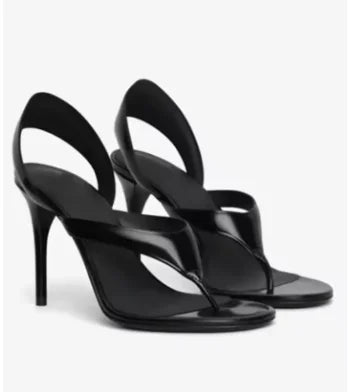 Summer New Women's Stiletto Sandals Concise Female Flipflop High-heeled Sandals Slingback Runway Ladies Shoes Large Sizes 34-46