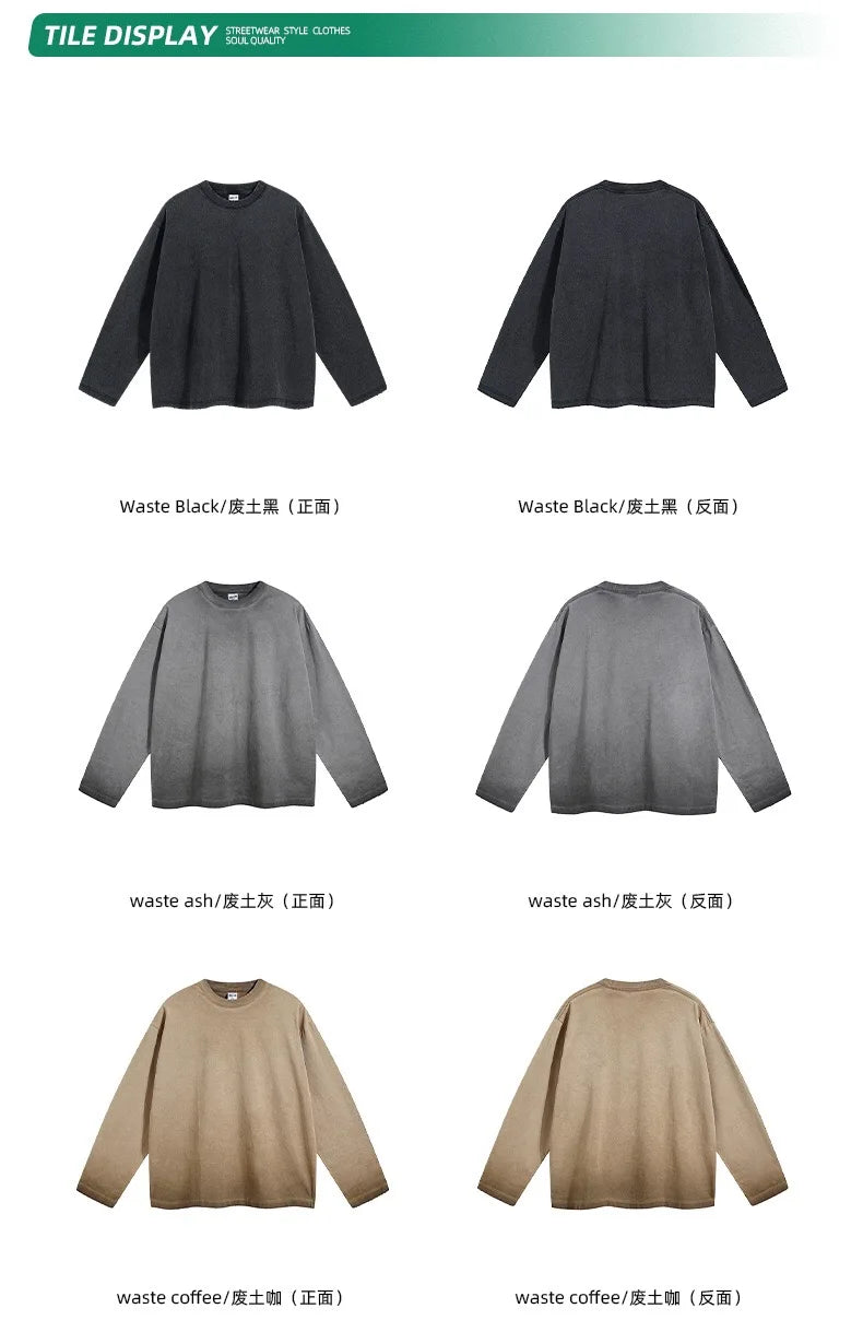 Long-sleeved t-shirt with bottom color