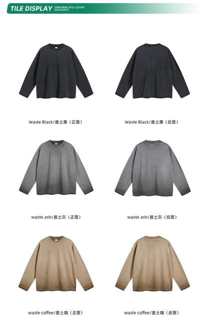 Long-sleeved t-shirt with bottom color