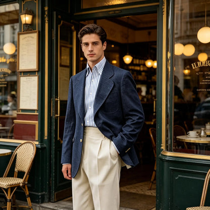 Men Premium Linen Fabric Suit Jacket Breathable Slim Fit Formal Office Daily Travel Streetwear Blazer Casual Coat