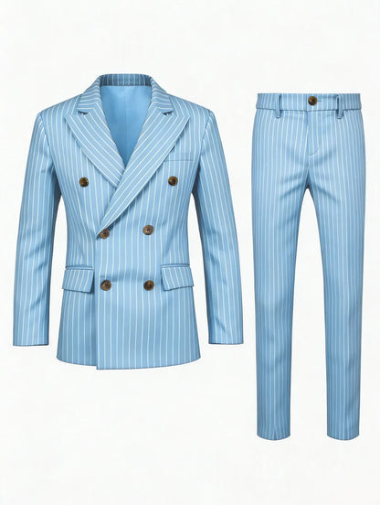 Men's Suit Sets Men's Striped Suits Dress Pants for Business Dinners and Weddings