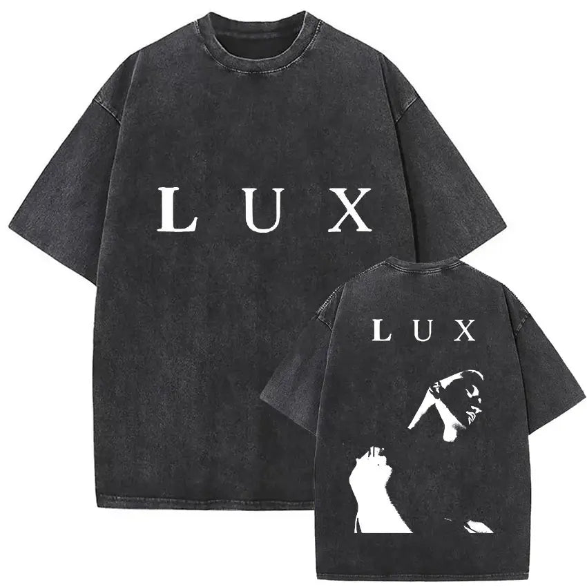 Rosalia Lux Tour Album 2025 Vintage Washed T Shirts Men Women Casual Oversized Cotton T-shirt Fashion Pop Print Clothing Tshirt