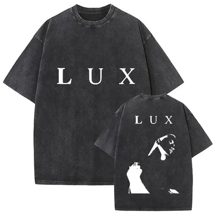 Rosalia Lux Tour Album 2025 Vintage Washed T Shirts Men Women Casual Oversized Cotton T-shirt Fashion Pop Print Clothing Tshirt