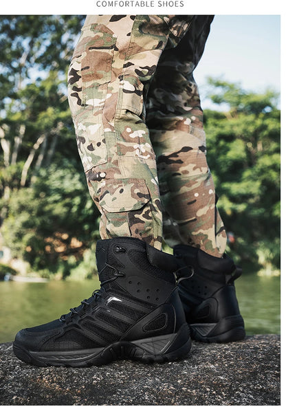 Fashion Men's Boots Comfortable High-top Boots Outdoor Non-slip Hiking Boots Lightweight Men Desert Boots Motorcycle Boots