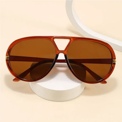 Cycling Trendy Women Square Twin Bridge Pilot Sunglasses New Luxury Designer Shades Outdoor Driving Travel Female Sun Glasses