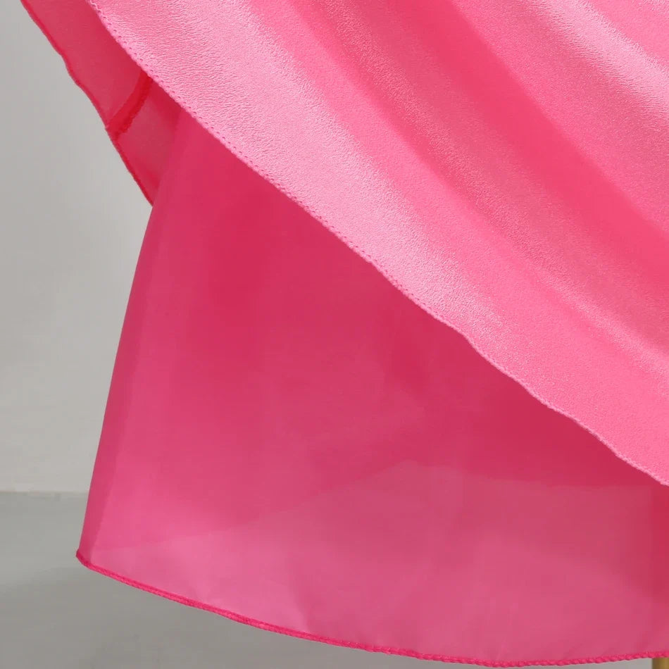 Peach Dresses For Girls Princess Costume Clothes Party Cosplay Halloween Carnival Birthday Dress Kids Vestidos