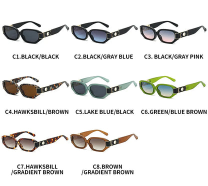 European American Polygon Small Sunglasses UV Protection Sun Glasses Multi Color Lens Women Street Fashion Outdoor Beach Shades
