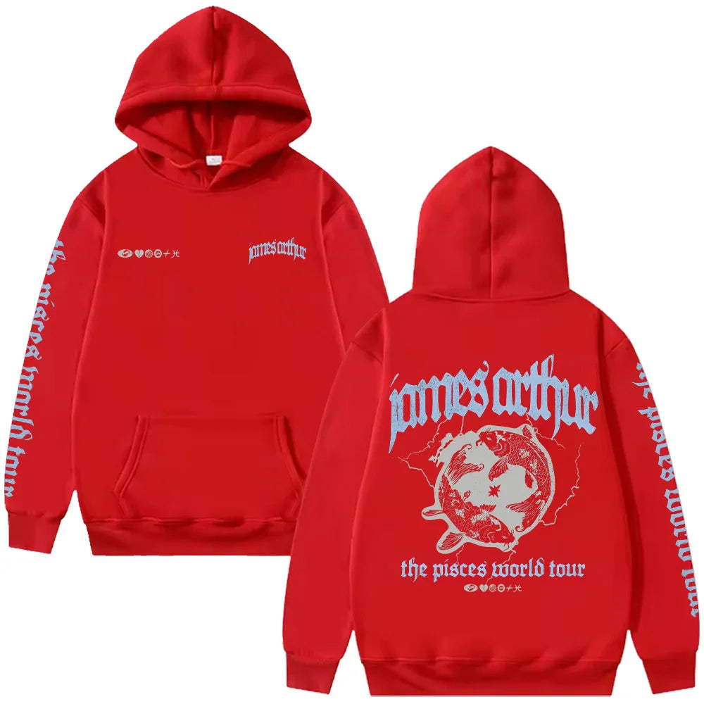 Vintage Pisces Hoodie James Arthur Merch Y2K Sweatshirt Harajuku Casual HipHop Streetwear Women Men Fashion High Street Pullover