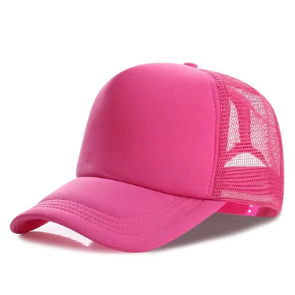 Unisex Cheaper 5 Panel Trucker Hat For Adult Summer Net Baseball Cap Men Women Sponge Mesh Adjustable Sun Hat Visor