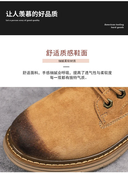 Hot Selling Winter Men Snow Boots High-quality Classic High Top Outdoor Hiking Shoes Anti Slip Thick Soled Practical Work Shoes