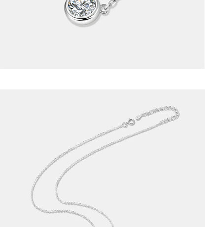 0.5/1CT Moissanite Necklace for Women S925 Pure Silver Bubble Round Diamond Pendant Fashion Jewelry Party Gift