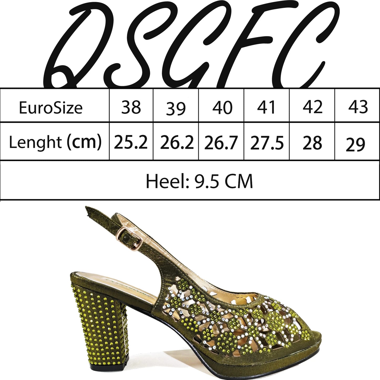 2025 New Rhinestone Design African-Inspired Shoe and Bag Set Olive Toe-Exposing Comfortable Women's High Heels Trending on INS