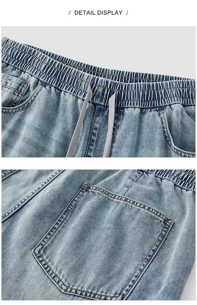 Men Pants Denim American Vintage Loose Straight Leg Trendy Fashion Comfort Commute 2026 Summer Casual Style Top