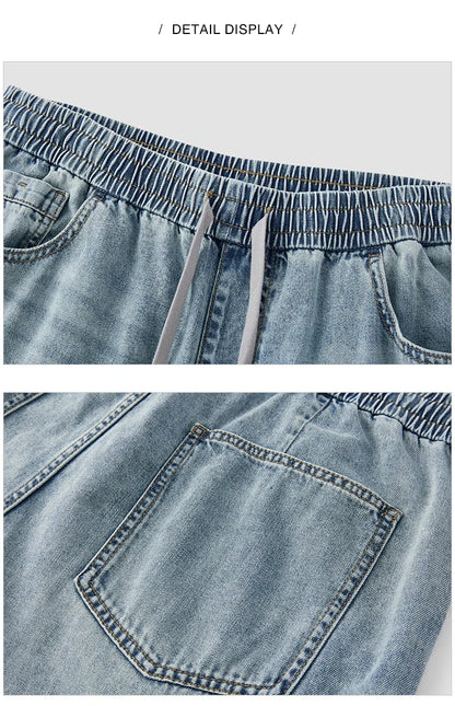Men Pants Denim American Vintage Loose Straight Leg Trendy Fashion Comfort Commute 2026 Summer Casual Style Top