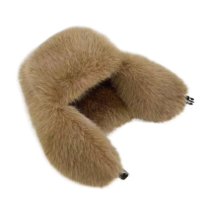 Faux Fur Bomber Hat Or Women And Men Windproof Warm Earmuffs Windproof Earflap Cap Thickened Russian Caps Ear Protection Hats